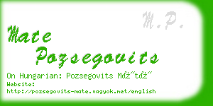 mate pozsegovits business card